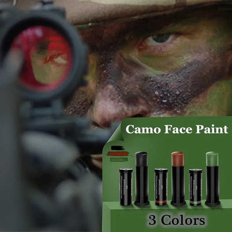 Camo Face Paint - 3 Colors Outdoor Fans Camouflage Face