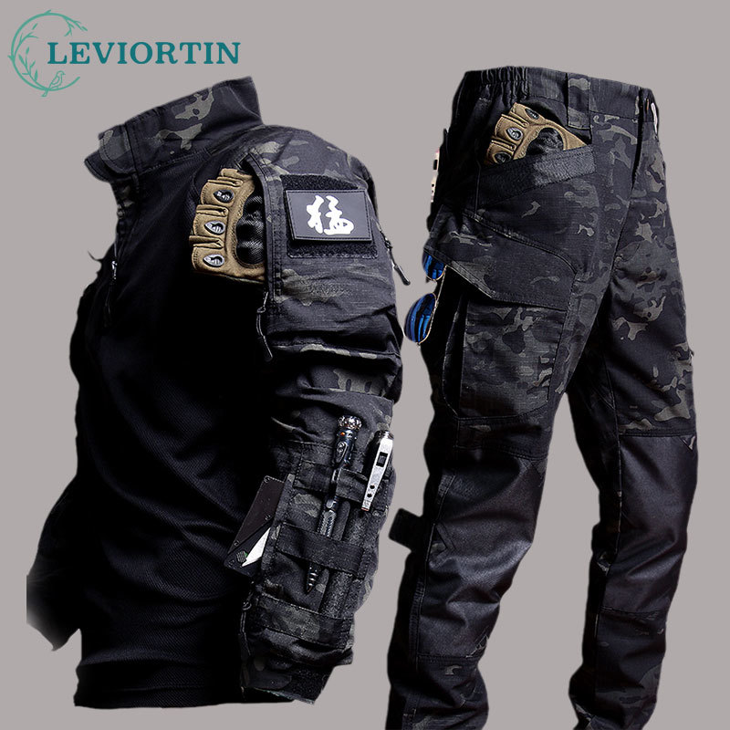 Safari Outdoor Hunting Jackets - Men's Workwear Suit Outdoor Clothes Long