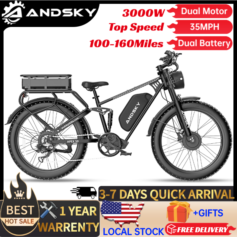 Outdoor Hunting Bike - ANDSKY Apex50 AWD Electric Bike 3000W