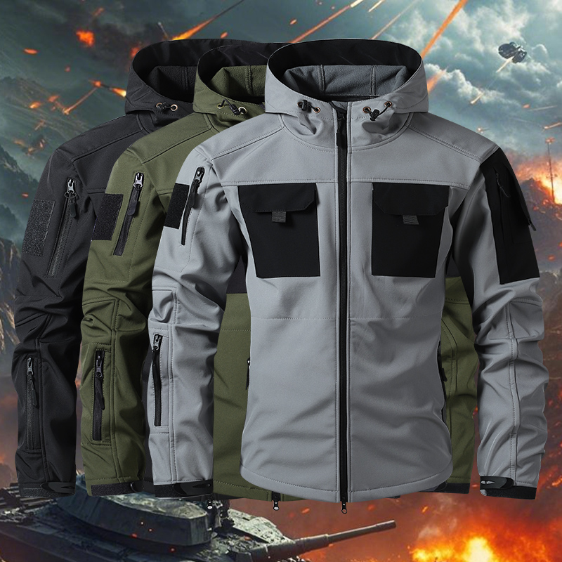 Safari Outdoor Hunting Jackets - Mens Tactical Softshell Jackets Waterproof Windproof