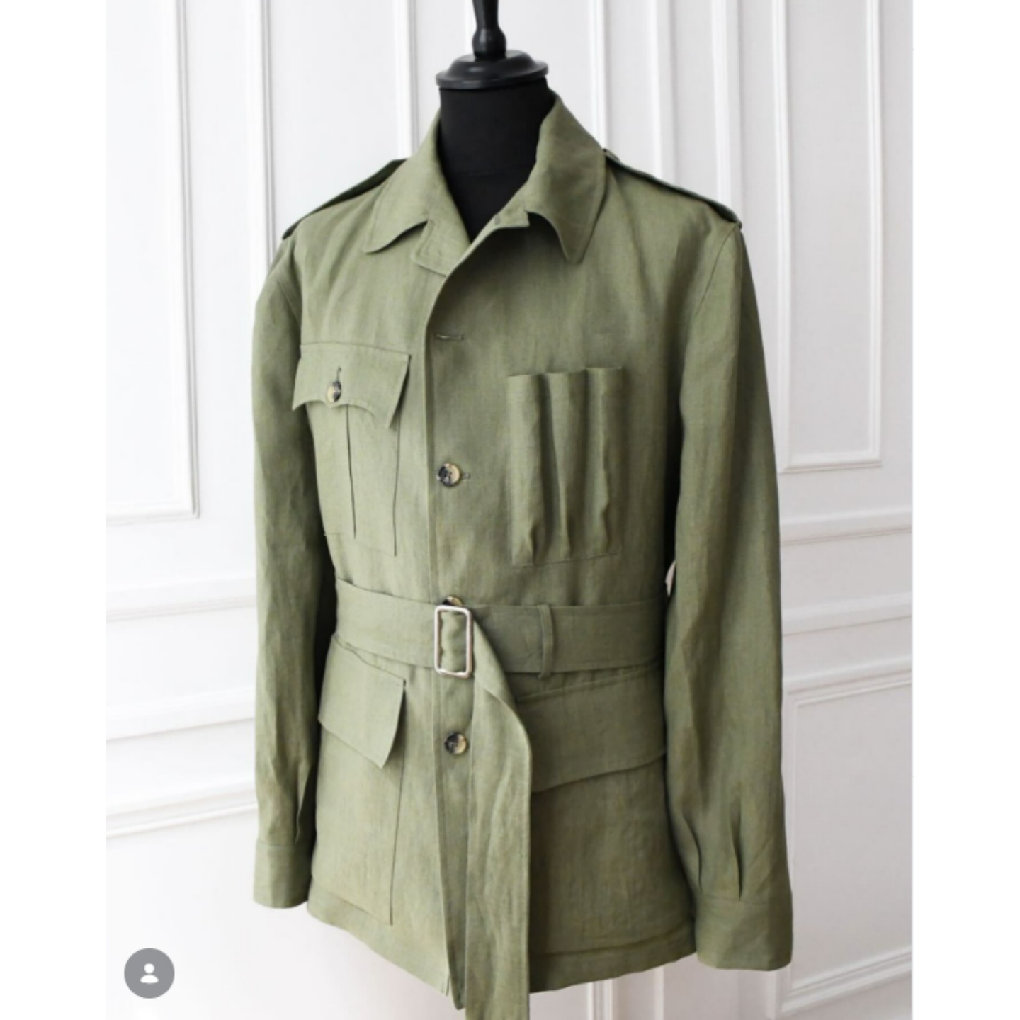 Safari Outdoor Hunting Jackets - Men Linen Safari Jacket Vintage Belted
