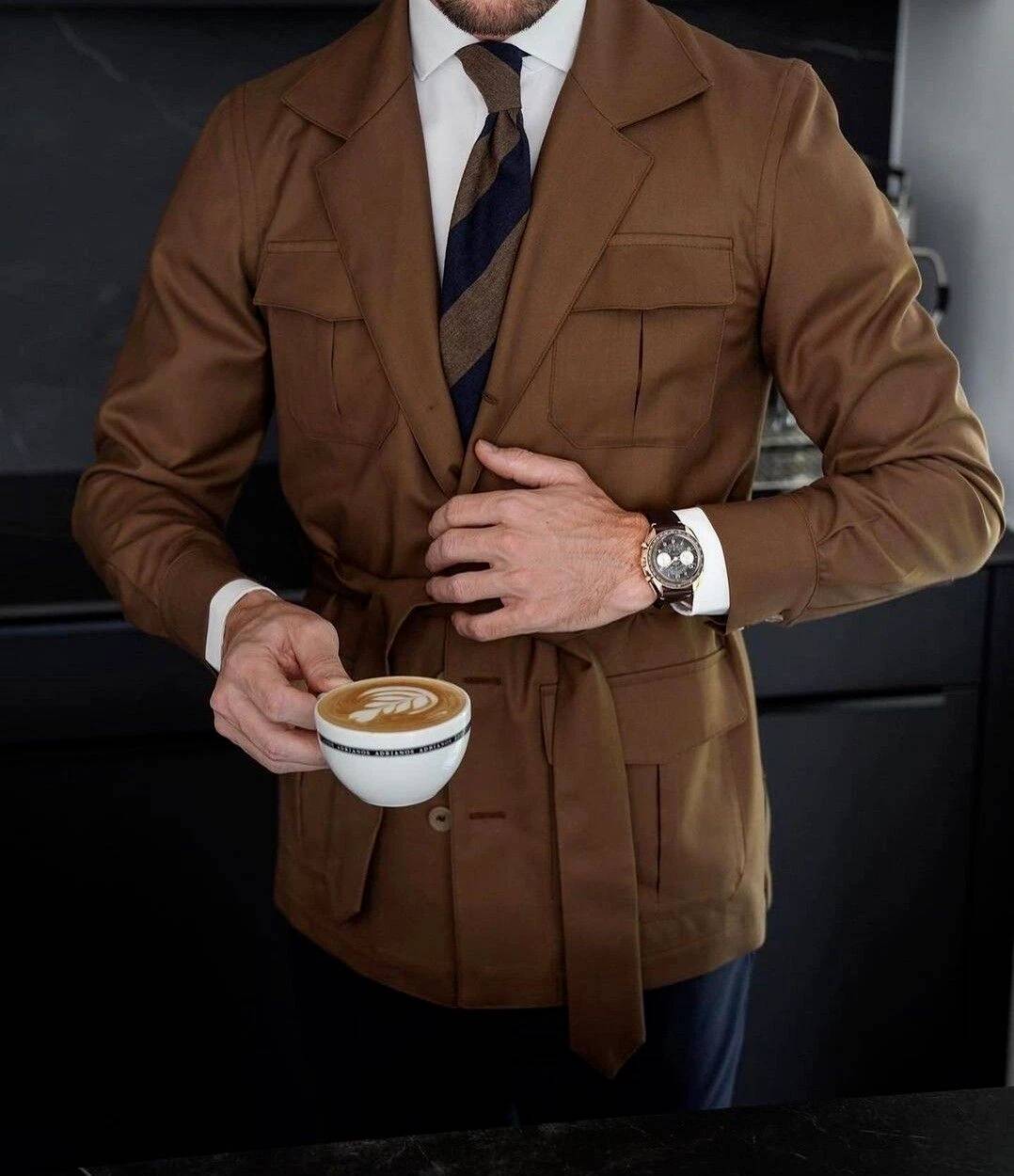 Vintage Italian Mens Belted Bl - Safari Outdoor Hunting Jackets ulasan dan harga