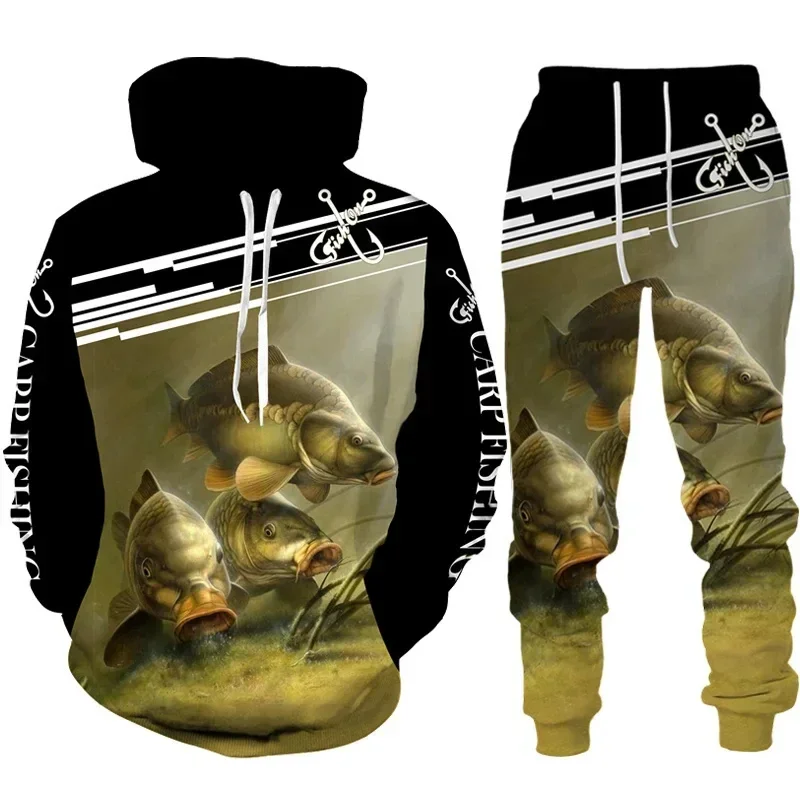 Cool Carp Fishing 3D Printed U - Outdoor Hunting Hoodie ulasan dan harga