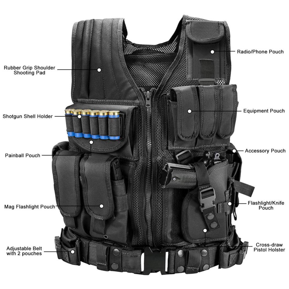 Adjustable Molle Tactical Vest - Outdoor Hunting Vest ulasan dan harga