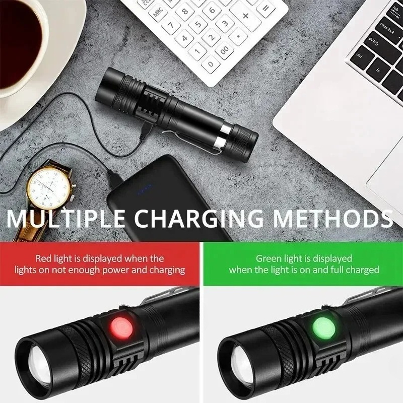 Rechargeable T6 Handheld Flash - Outdoor Hunting Bike ulasan dan harga