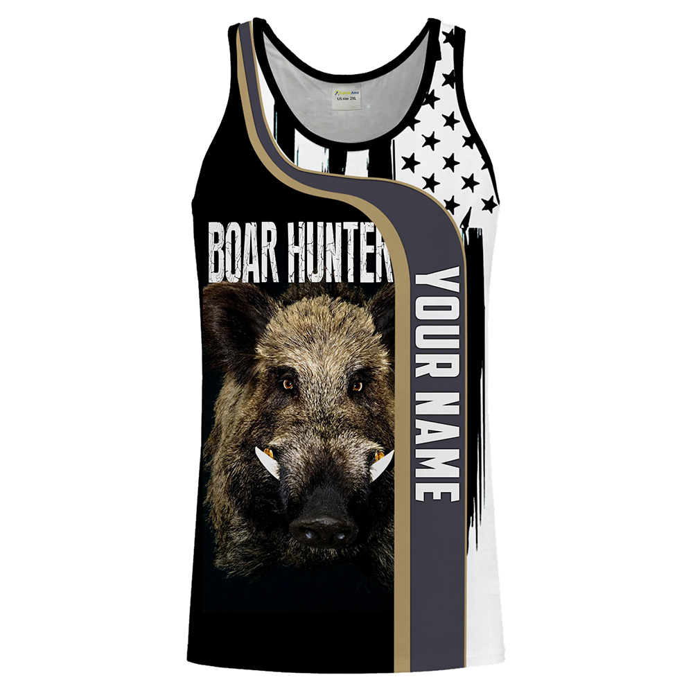 Custom Name Boar Hunter Tank T - Wildman Hunting & Outdoor Photos ulasan dan harga