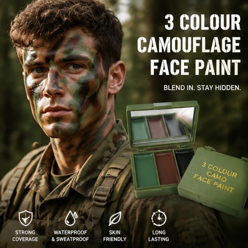 3 Colors Camouflage Face Paint - Camo Face Paint ulasan dan harga