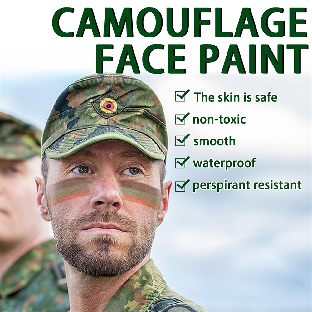 6Pcs Camo Face Paint 3 Color C - Camo Face Paint ulasan dan harga