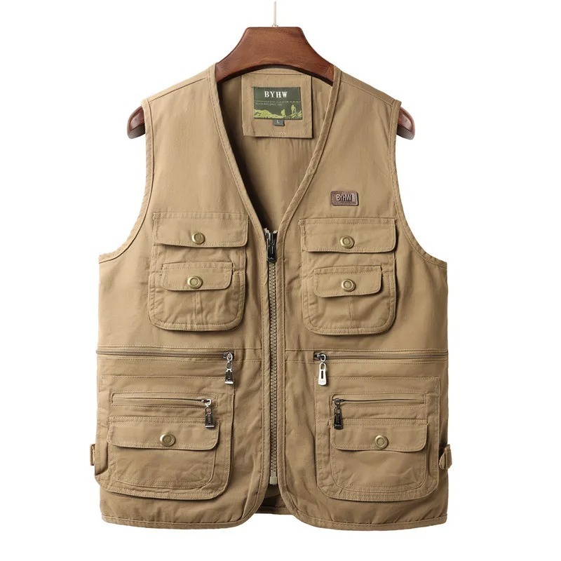 Men's Vest Multi Pocket Sleeve - Safari Outdoor Hunting Jackets ulasan dan harga