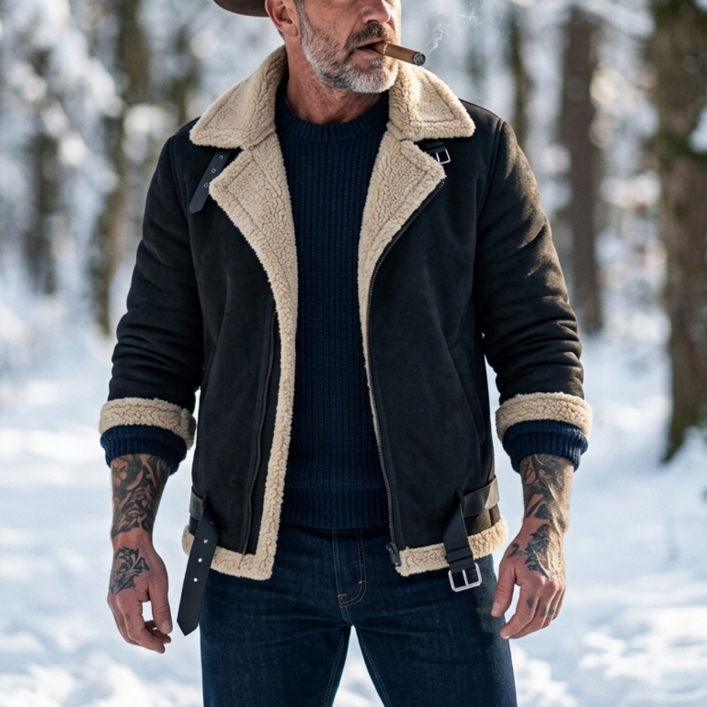 Men Winter Faux Suede Jacket F - Men'S Outdoor Hunting Jacket ulasan dan harga
