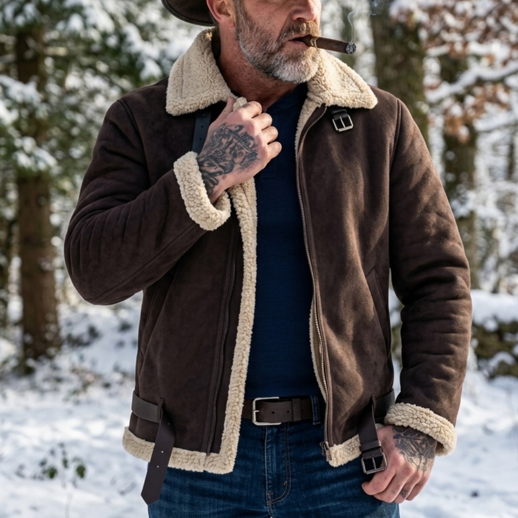 Men Winter Faux Suede Jacket F - Men'S Outdoor Hunting Jacket ulasan dan harga