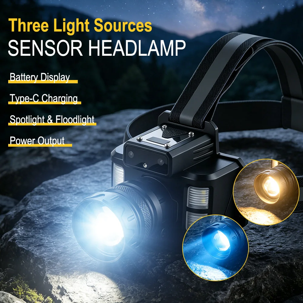 BORUiT 800LM Sensor LED Headla - Outdoor Hunting Bike ulasan dan harga