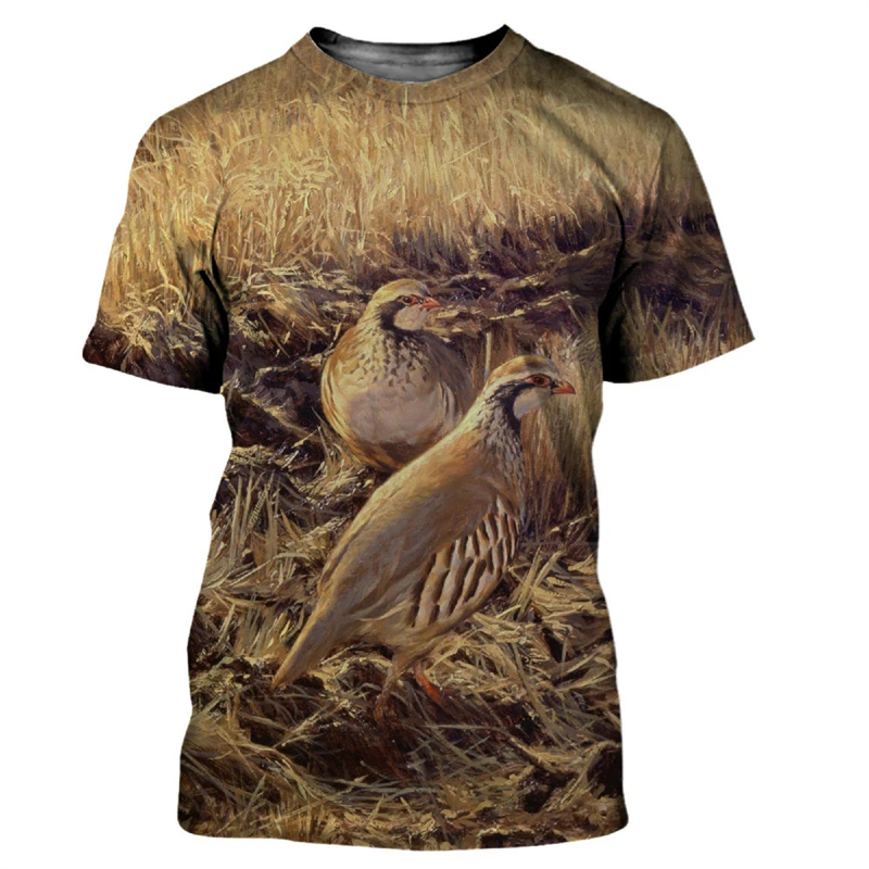 Animal Quail 3D Print T-shirt  - Hunting Quail ulasan dan harga