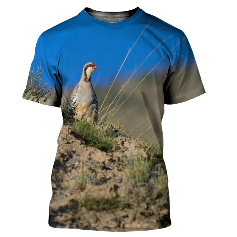 Animal Quail 3D Print T-shirt  - Hunting Quail ulasan dan harga