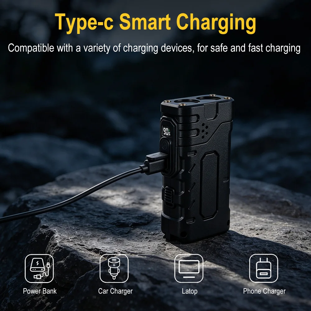 BORUIiT Hand Crank EDC LED Fla - Outdoor Hunting Bike ulasan dan harga