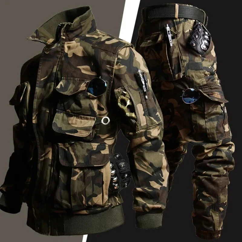 Mens Camouflage Set Multi Pock - Safari Outdoor Hunting Jackets ulasan dan harga