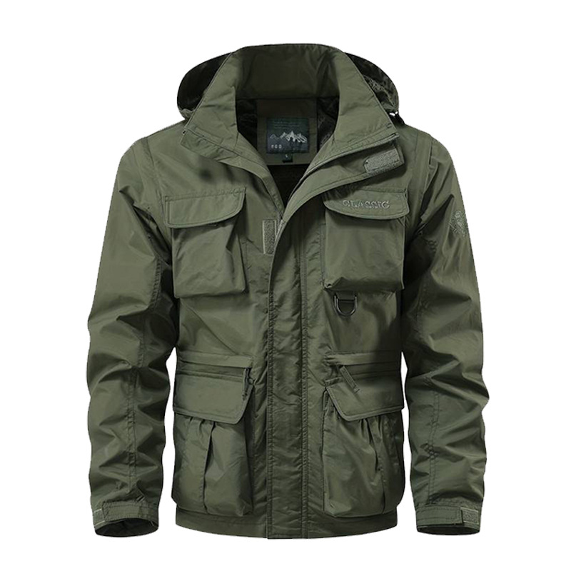 Detachable sleeve windproof ho - Safari Outdoor Hunting Jackets ulasan dan harga
