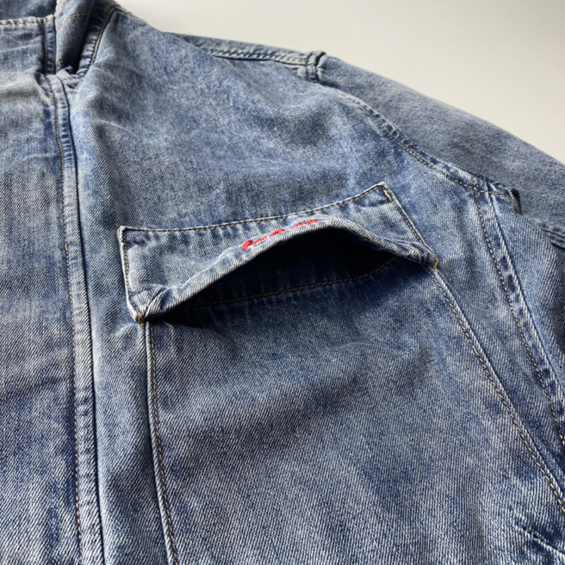 Men's Workwear Washed Denim Ja - Safari Outdoor Hunting Jackets ulasan dan harga