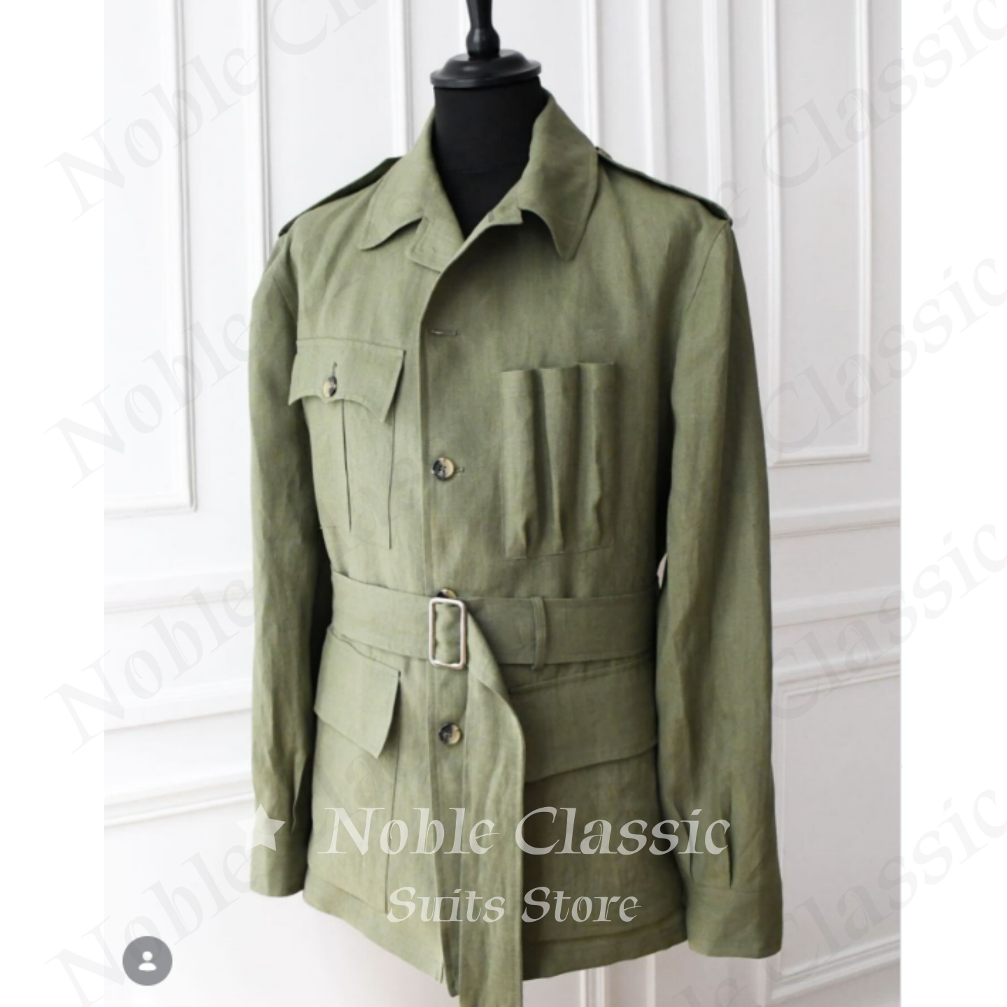 Men Linen Safari Jacket Vintag - Safari Outdoor Hunting Jackets ulasan dan harga